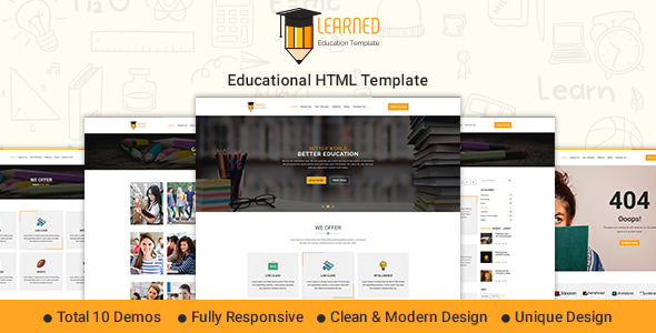 Learned - Education HTML Template - Nonprofit Site Templates