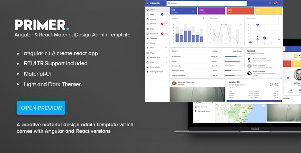 Primer - Angular & React Material Design Admin Template - Admin Templates Site Templates