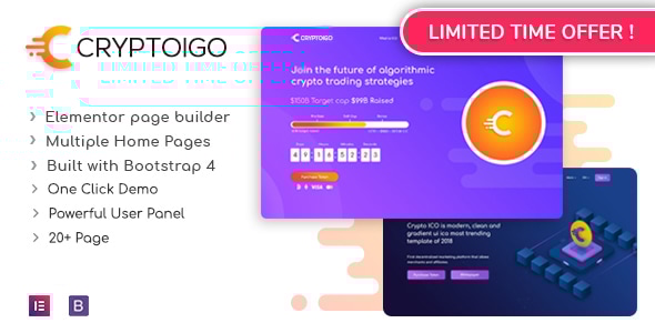 Cryptoigo - Cryptocurrency WordPress Theme With Elementor Page Builder - Technology WordPress
