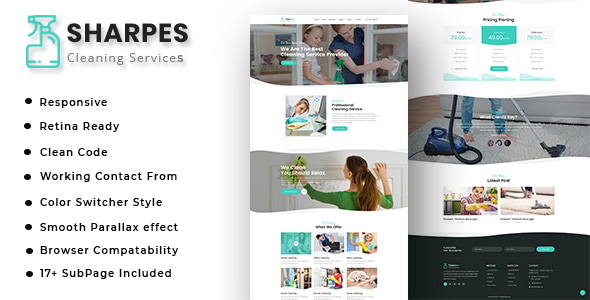 Sharpes | Dry Cleaning Services HTML Template - Business Corporate