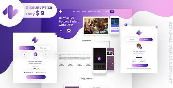 Napp - App Landing HTML Template - Site Templates