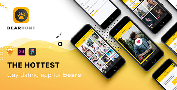 BearHunt Mobile UI Kit - Corporate Sketch