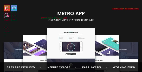Metro App - Application HTML5 Template - Technology Site Templates