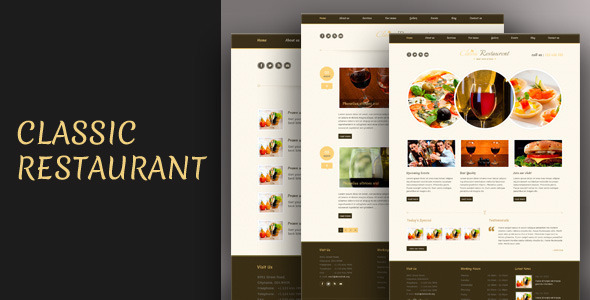 Classic Restaurant - Responsive Theme Css3/Html5 - Restaurants & Cafes Entertainment