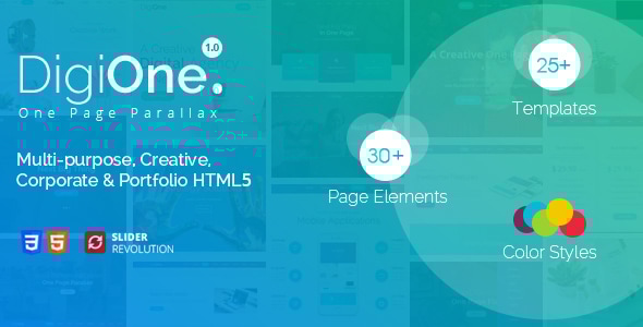 DigiOne - One Page Parallax - Portfolio Creative