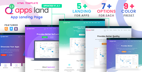 AppsLand - App Landing Page HTML Template - Apps Technology