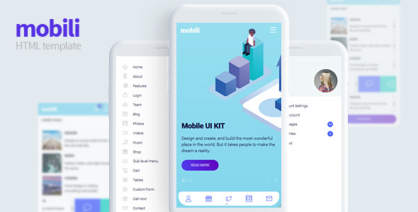 Mobili - HTML Mobile Template - Mobile Site Templates