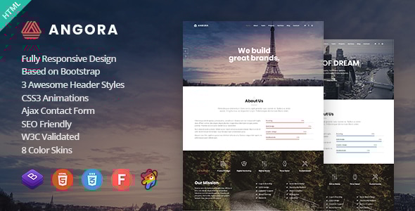 Angora - Responsive One Page Parallax Template - Creative Site Templates