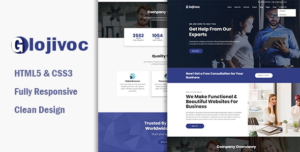 Glojivoc - Multipurpose Business Consulting and Professional Services HTML5 Bootstrap4 Responsive Te - Business Corporate