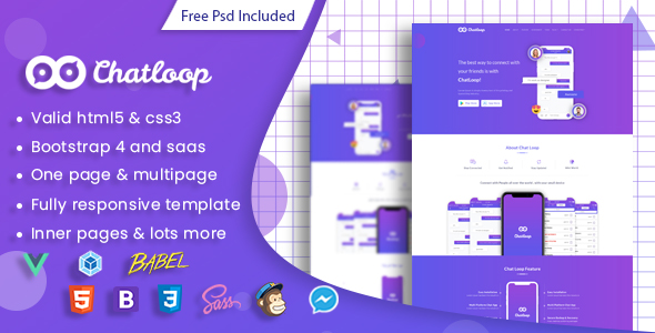 Chatloop - Vue JS App Landing Page - Software Technology