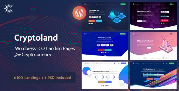 Crypto-land - Marketing Landing Page WordPress Theme - Software Technology