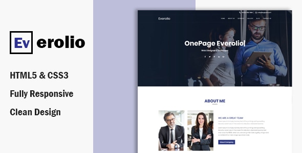Everolio – One Page HTML5 Bootstrap4 Template - Corporate Site Templates