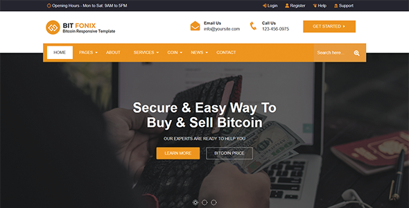 Bitfonix - ICO, Bitcoin And Cryptocurrency Responsive HTML5 Template - Business Corporate