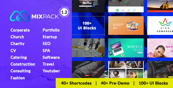 MixPack - Multipurpose WordPress Theme - Consultancy, Travel, Food, Software...With Page Builder - Business Corporate