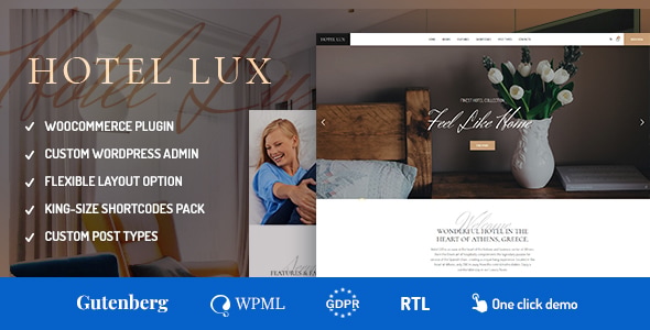 Hotel Lux - Tatil Köyü ve SPA WordPress Teması - Seyahat Perakendesi