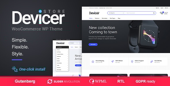 Devicer - Electronics, Mobile & Tech Store WordPress Theme - WooCommerce eCommerce