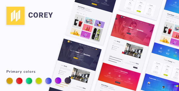 Corey - One Page Parallax - Corporate Site Templates