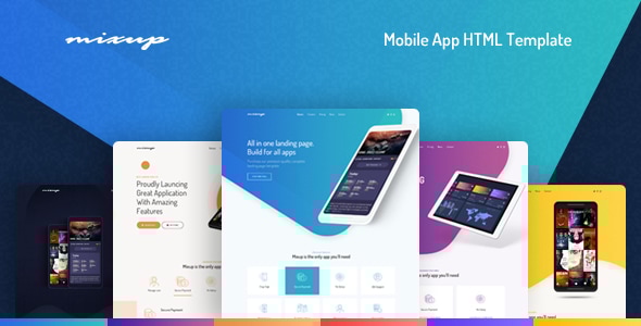 Mixup - App Landing Page HTML Template - Technology Site Templates