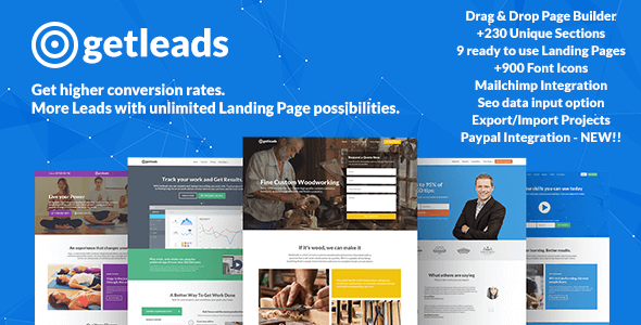 Getleads - Landing Pages Pack with Page Builder - Marketing Corporate