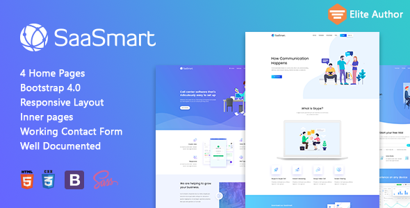 SaasMart - Agency, Saas, Web Application HTML5 Template - Software Technology