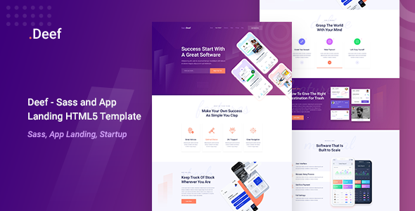 Deef - App Landing HTML5 Template - Software Technology
