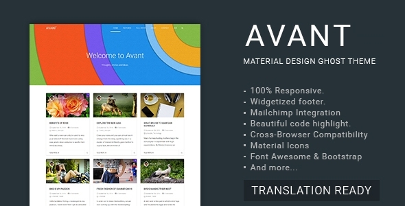 Avant - Material Design Ghost Theme - Ghost Themes Blogging