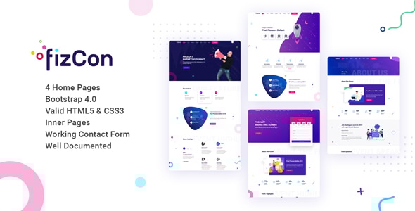 Fizcon – Event, Meeting & Conference HTML5 Template - Events Entertainment