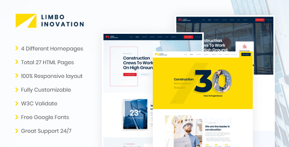 Limbo-Construction Building HTML Template - Business Corporate