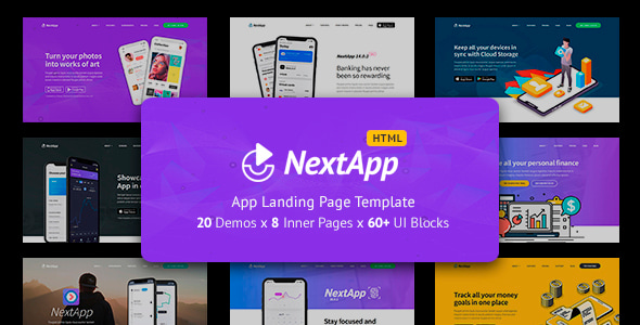 NextApp - App Landing Pages Pack - Landing Pages Marketing