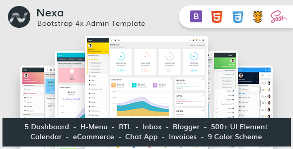 Nexa | Bootstrap 4 Material Design Premium Admin Dashboard Template - Admin Templates Site Templates