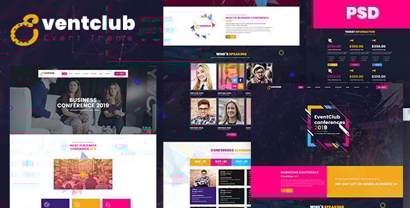 EventClub - Event and Conference PSD Template - Events Entertainment