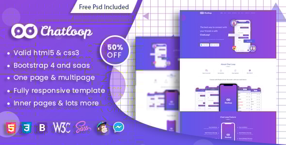 Chatloop - Bootstrap 5 HTML App Landing Page - Software Technology