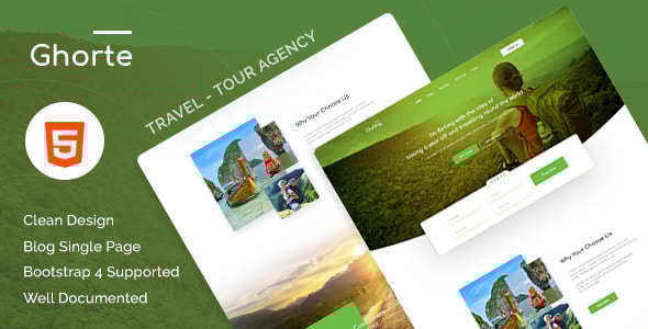 Ghorte - Responsive Landing HTML5 Template - Travel Retail