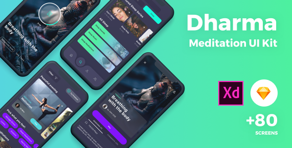 Meditation UI Kit - Sketch UI Templates