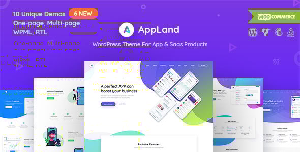 AppLand - WordPress Theme For App & Saas Products - Technology WordPress