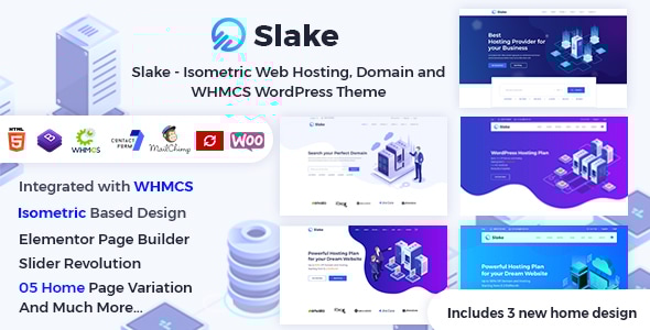 Slake - Isometric Web Hosting, Domain and WHMCS WordPress Theme - Hosting Technology