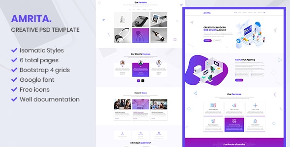 AMRITA - Creative PSD Template - Creative Photoshop
