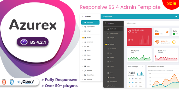 Azurex - Bootstrap 4 Admin Dashboard Template - Admin Templates Site Templates