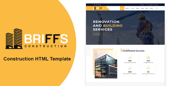 Briffs - Construction HTML Template - Corporate Site Templates