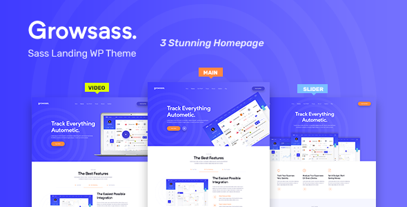 Growsass - Software Landing Page WordPress Theme - Software Technology