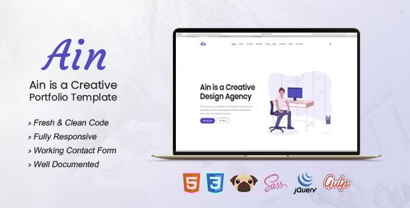 Ain - Portfolio HTML5 Template - Portfolio Creative