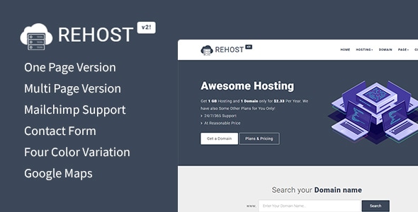 Rehost - HTML5 Responsive Hosting Template - Hosting Technology