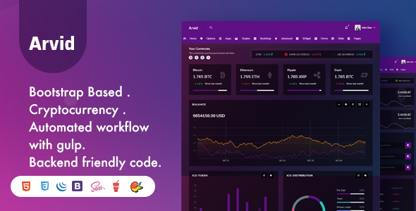 Arvid - Bootstrap Cryptocurrency Admin Dashboard Template - Admin Templates Site Templates