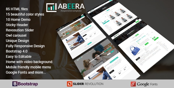 Abeera - HTML Responsive Multi-Purpose Template - Business Corporate