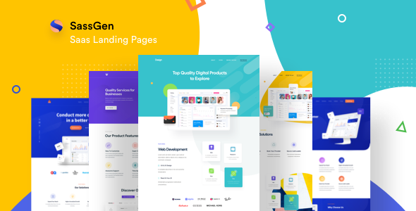 Sassgen | SaaS Landing Page HTML Template - Software Technology