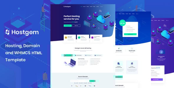 Hostgem - Domain Hosting HTML Template - Hosting Technology