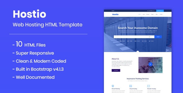 Hostio - Web Hosting HTML Template - Hosting Technology