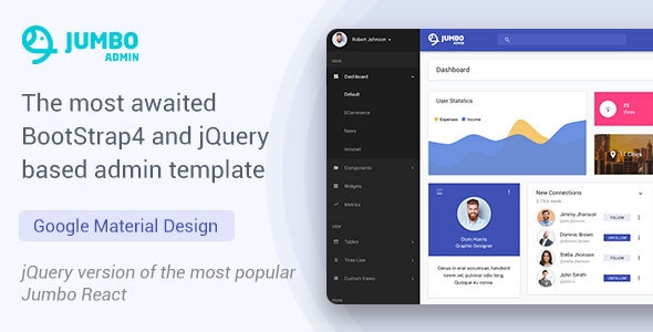 BootStrap 4 jQuery Admin Template - Jumbo - Admin Templates Site Templates