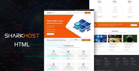 SharkHost - Hosting HTML Template - Hosting Technology