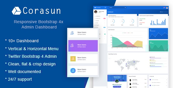 Corasun – Responsive Bootstrap 4 Admin Dashboard - Admin Templates Site Templates